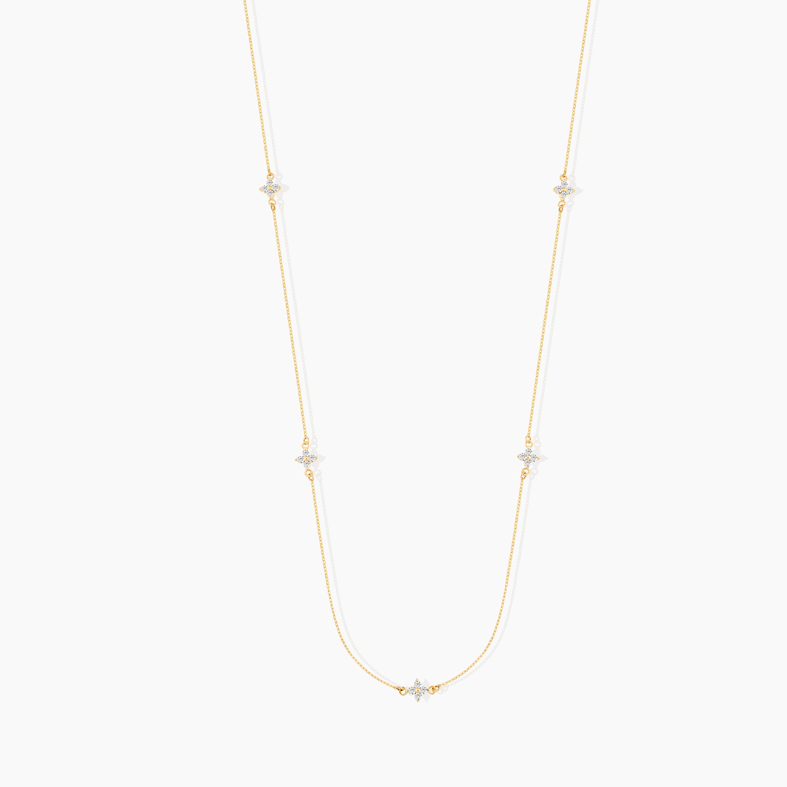 Diamond Clover Station Necklace
