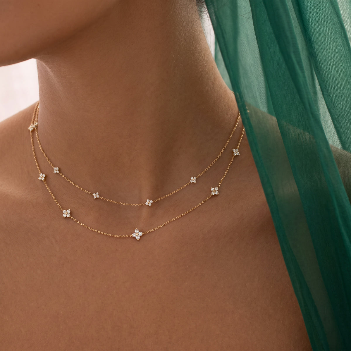 Diamond Four Leaf Clover Necklace