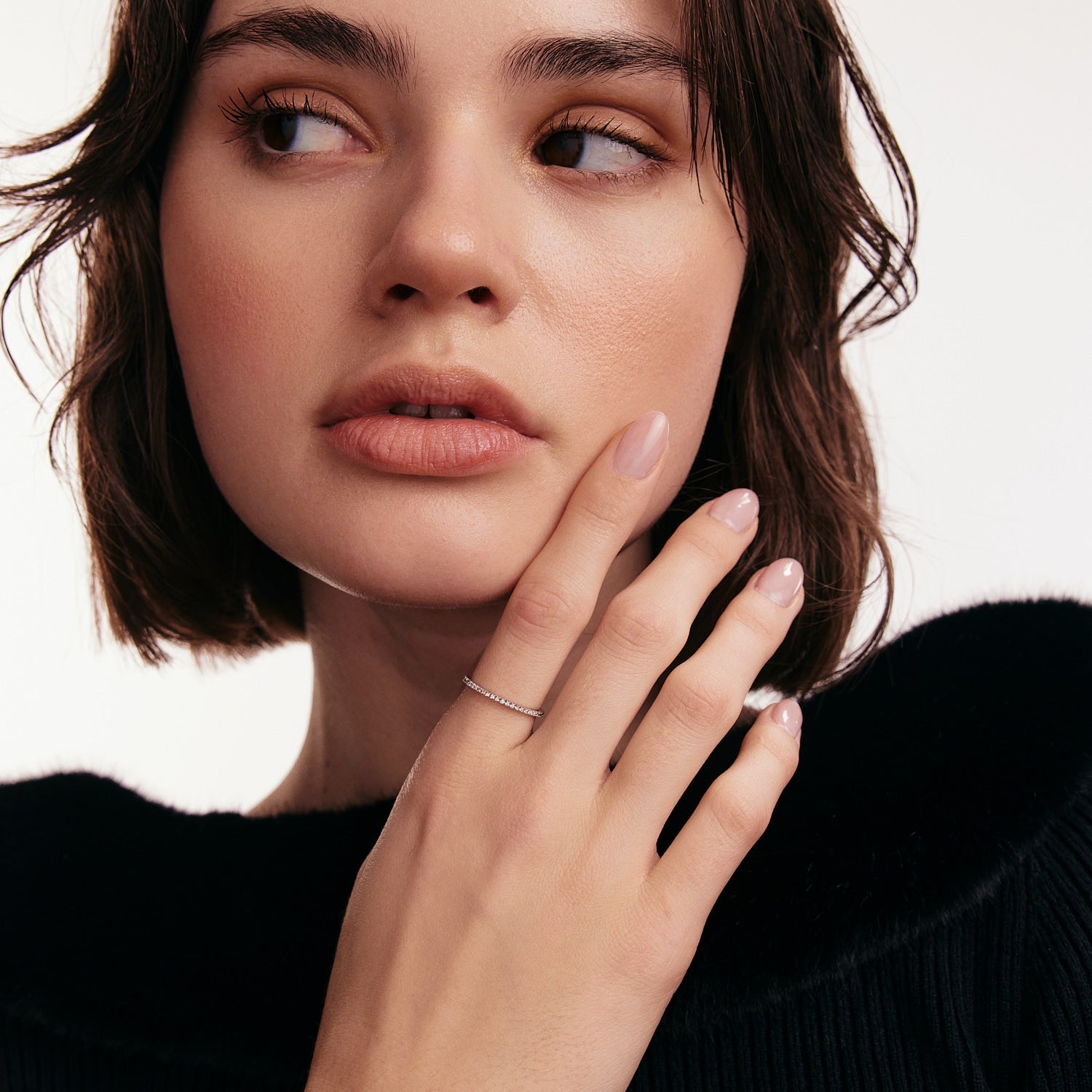 Diamond Half Eternity Stackable Ring