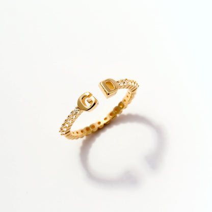 Custom Two Initial Eternity Ring in 14K Gold