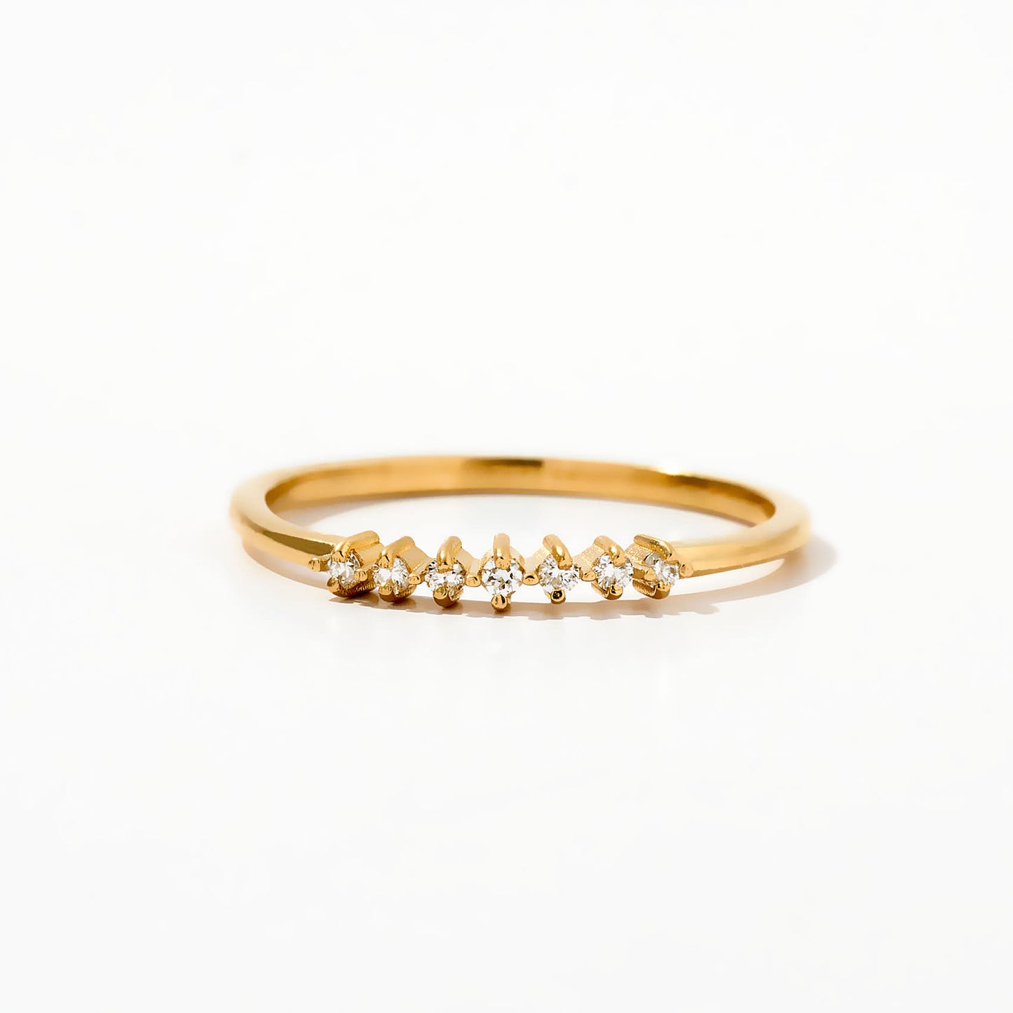 7-Stone Wedding Band Ring in 14K Solid Gold