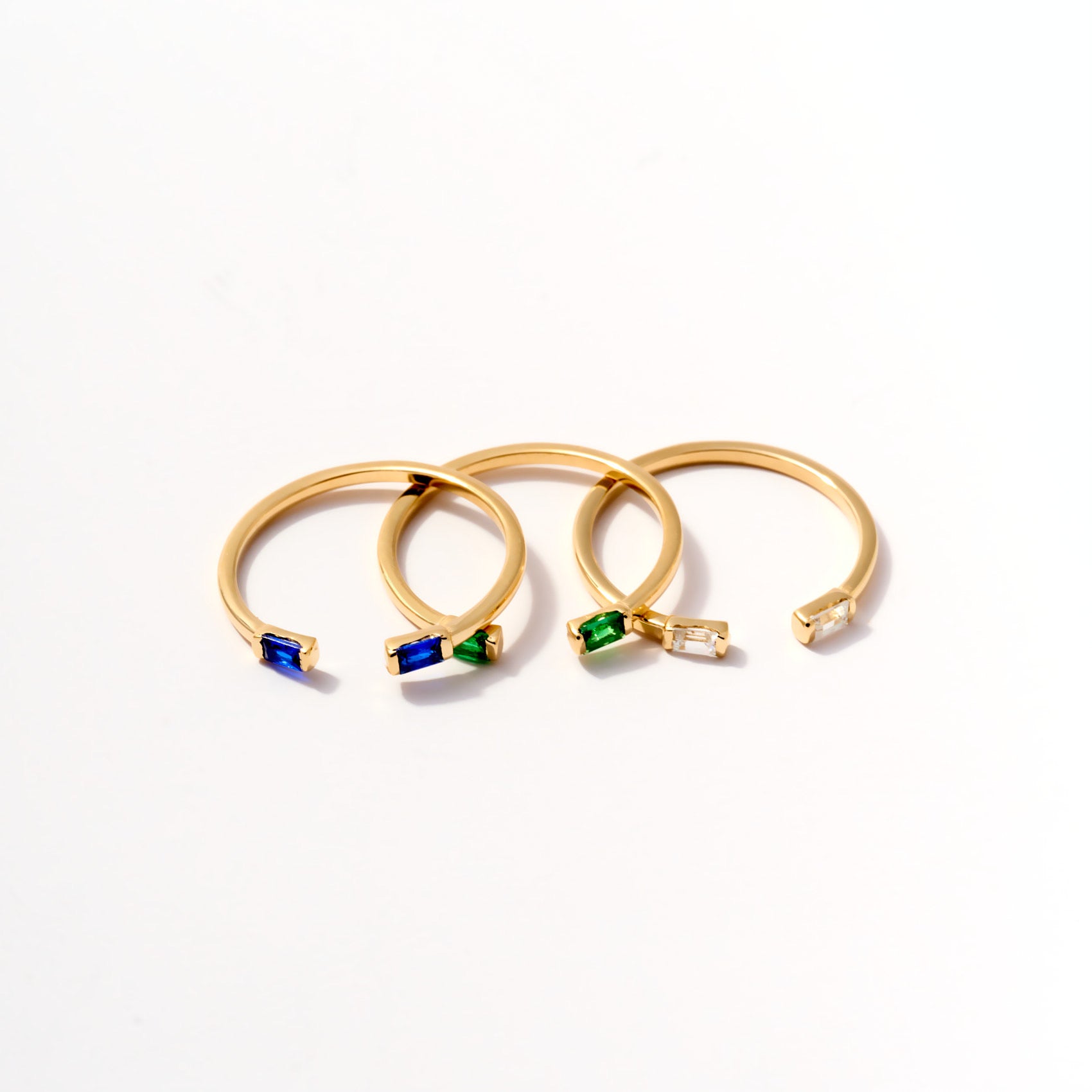 Birthstone Duo Baguette Open Ring