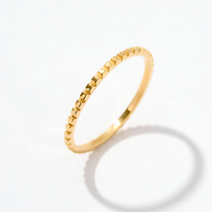 Ribbed Stacking Ring in 14K Solid Gold