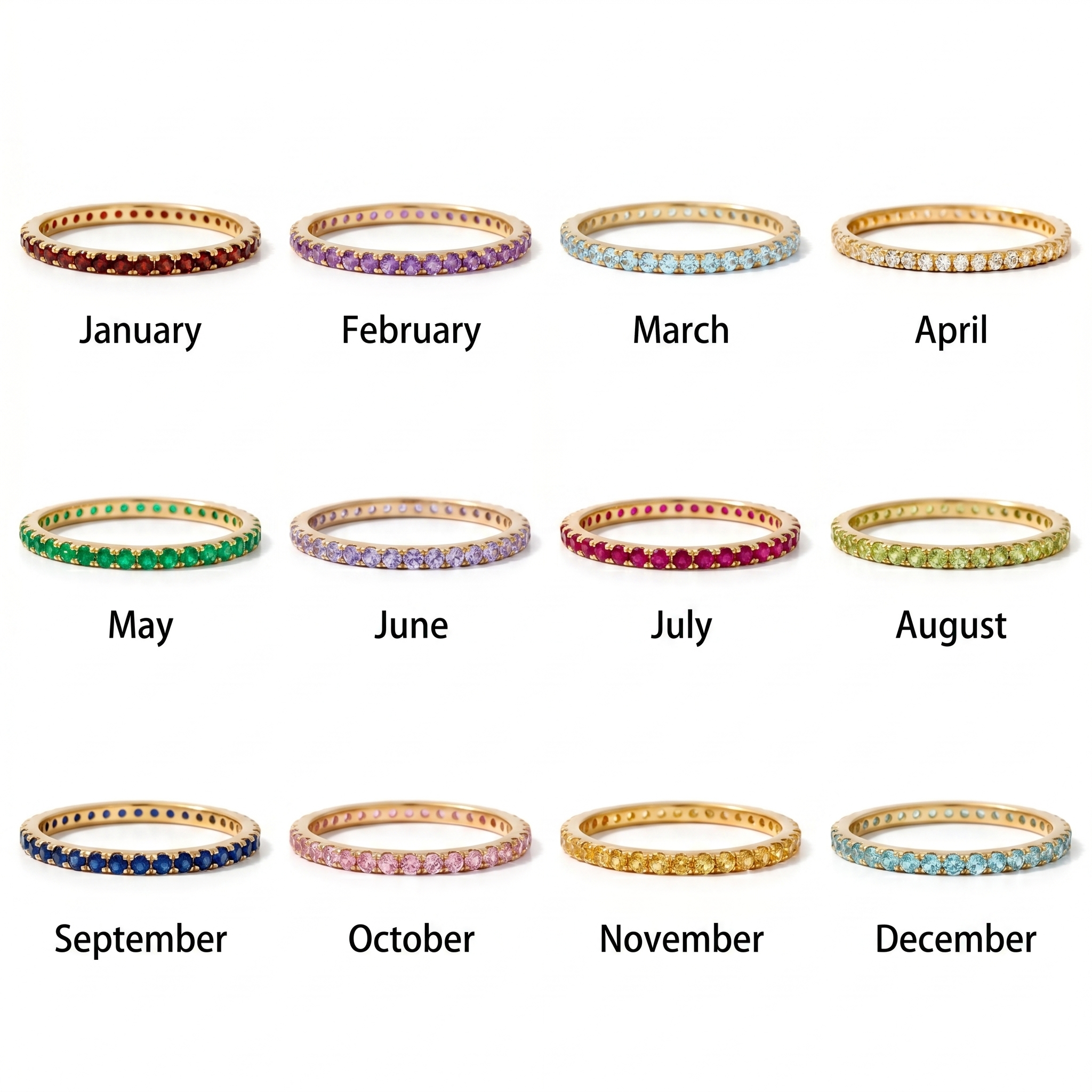 Birthstone Full Eternity Stacking Ring