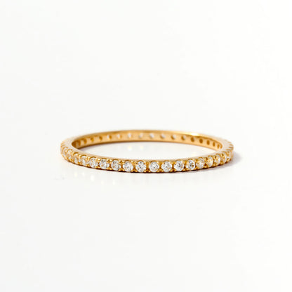 Birthstone Full Eternity Stacking Ring in 14K Solid Gold