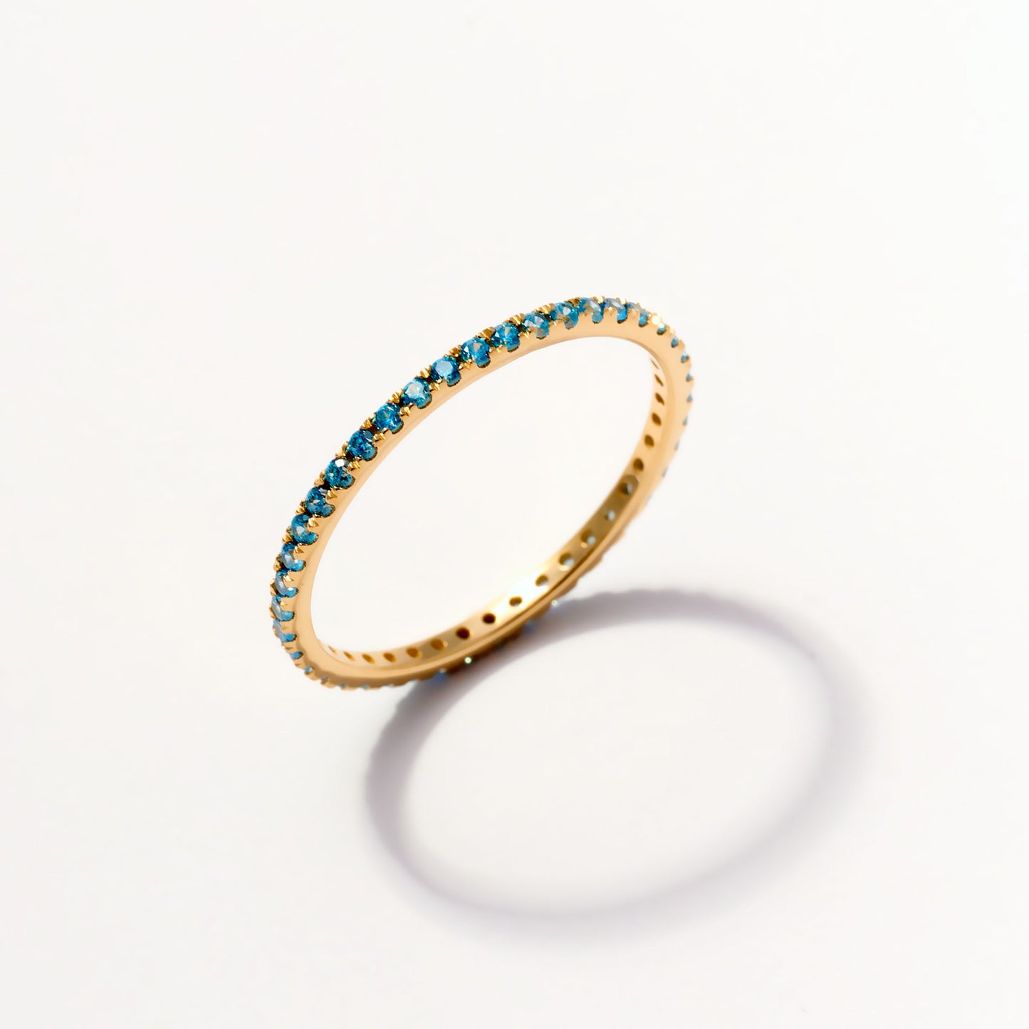 Birthstone Full Eternity Stacking Ring in 14K Solid Gold