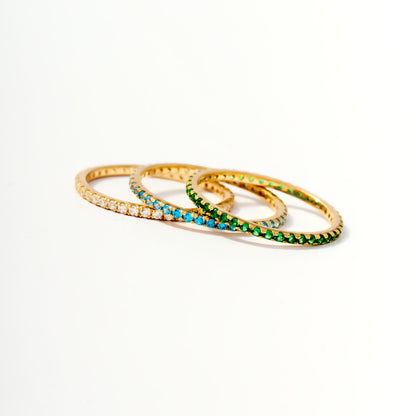 Birthstone Full Eternity Stacking Ring in 14K Solid Gold