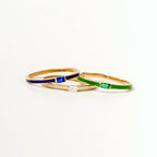 Birthstone Enamel Signet Ring