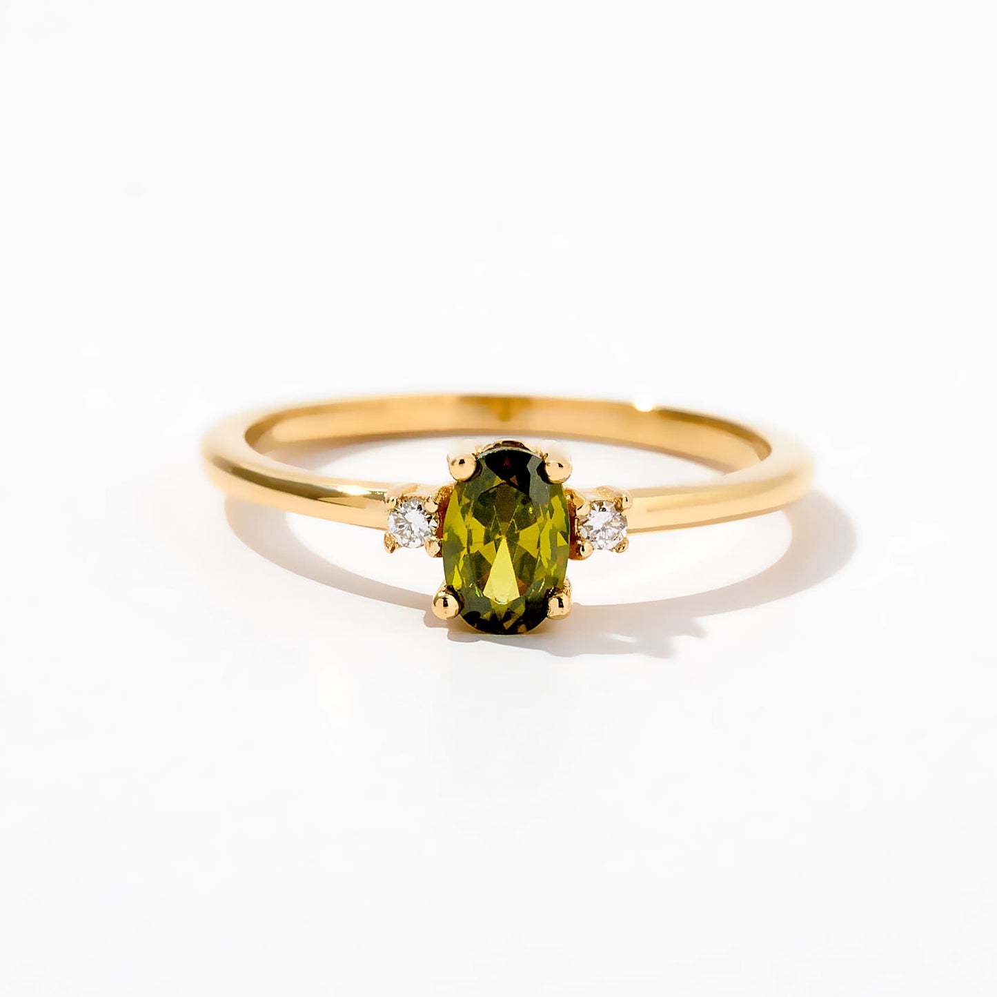 Oval Birthstone Ring in 14K Solid Gold