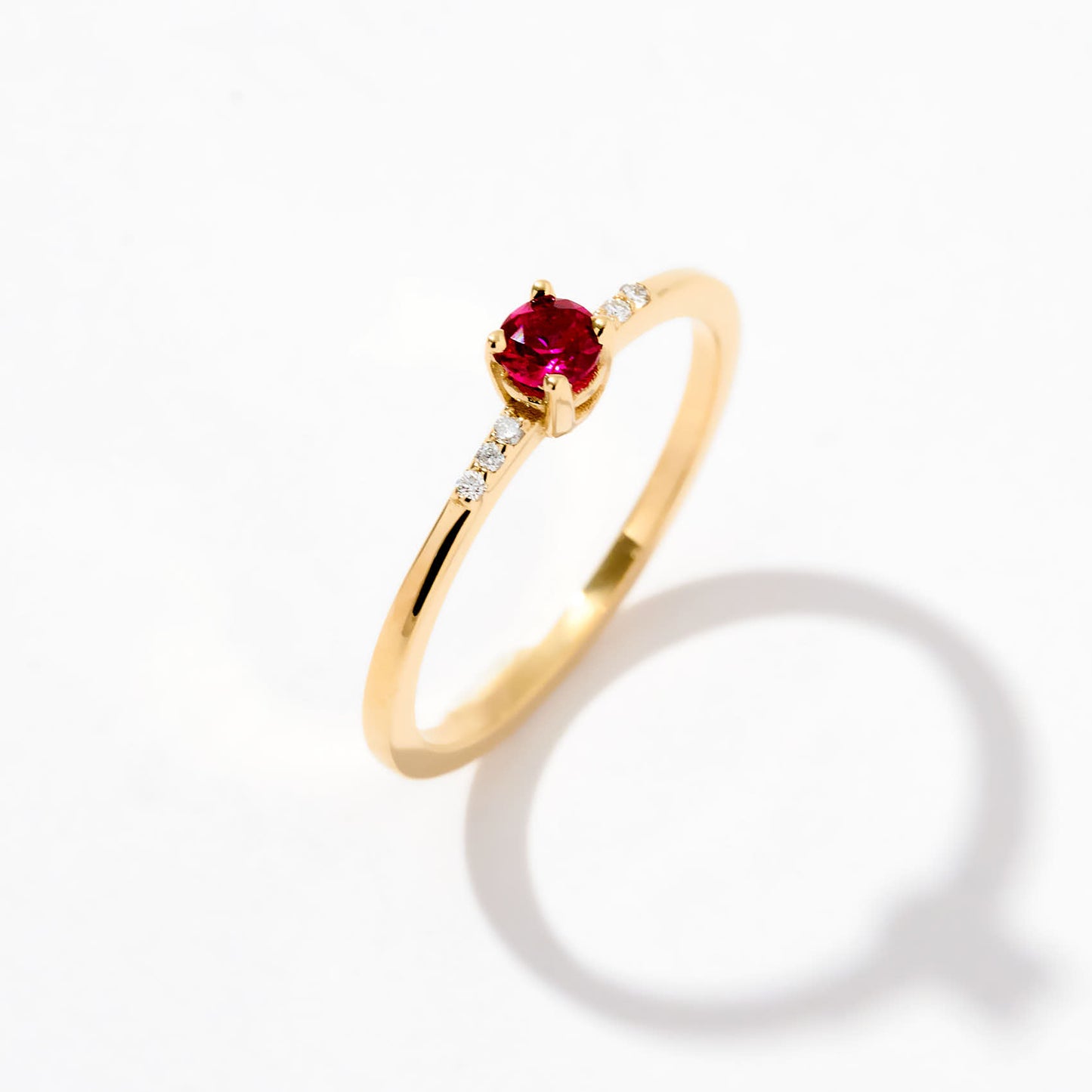 Diamond Birthstone Promise Ring in 14K Solid Gold