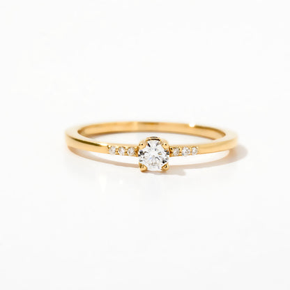 Diamond Birthstone Promise Ring in 14K Solid Gold