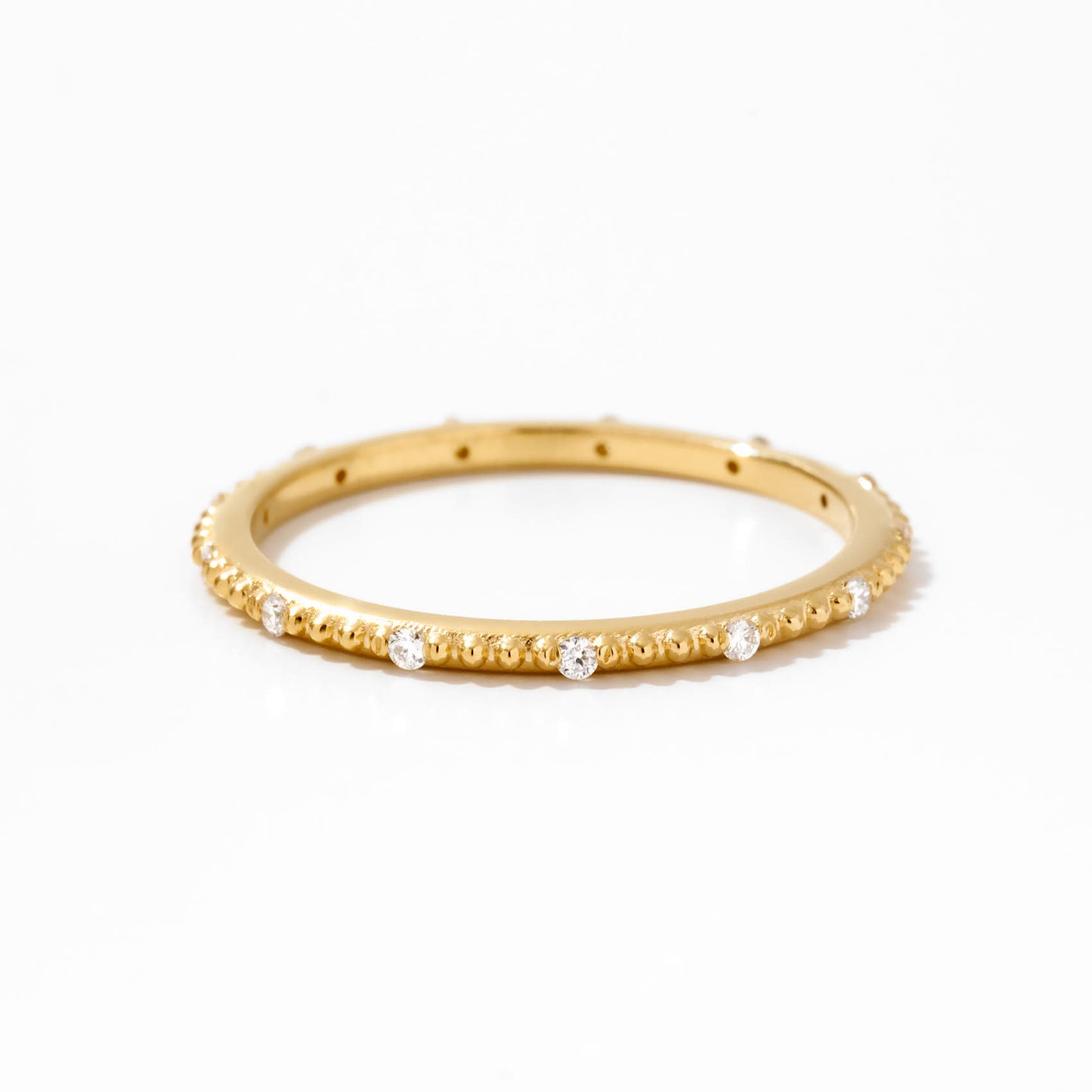 Diamond Eternity Bubble Ring in 14K Solid Gold