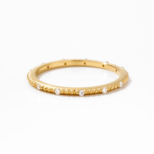 Diamond Eternity Bubble Ring in 14K Solid Gold