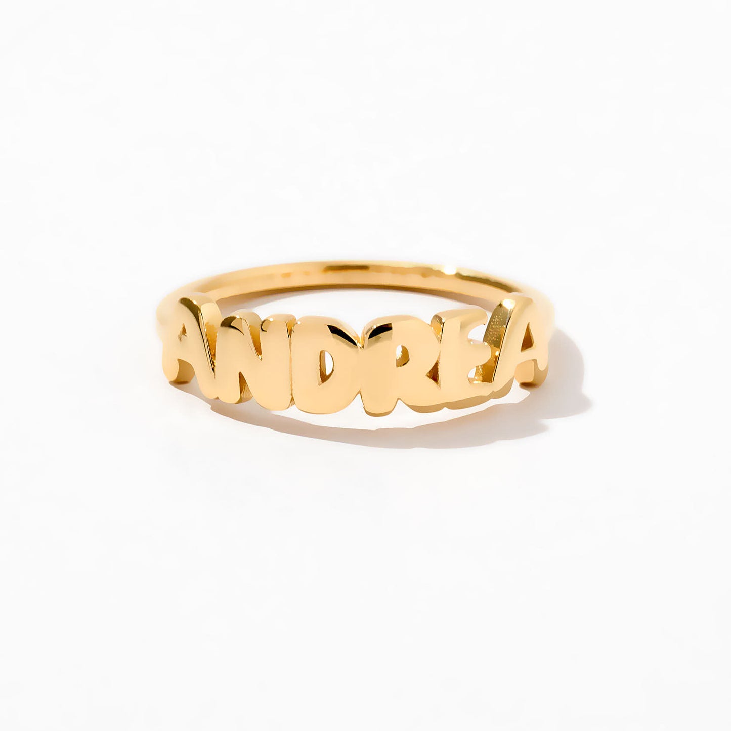 Custom Bubble Name Ring in 14K Solid Gold