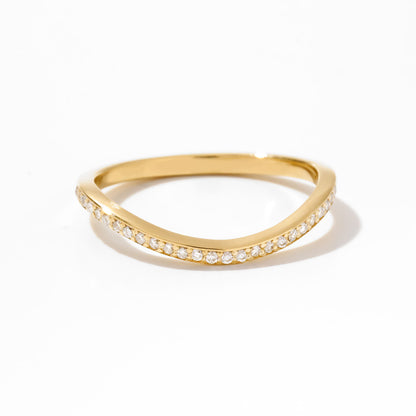 Diamond Curved Eternity Ring in 14K Solid Gold