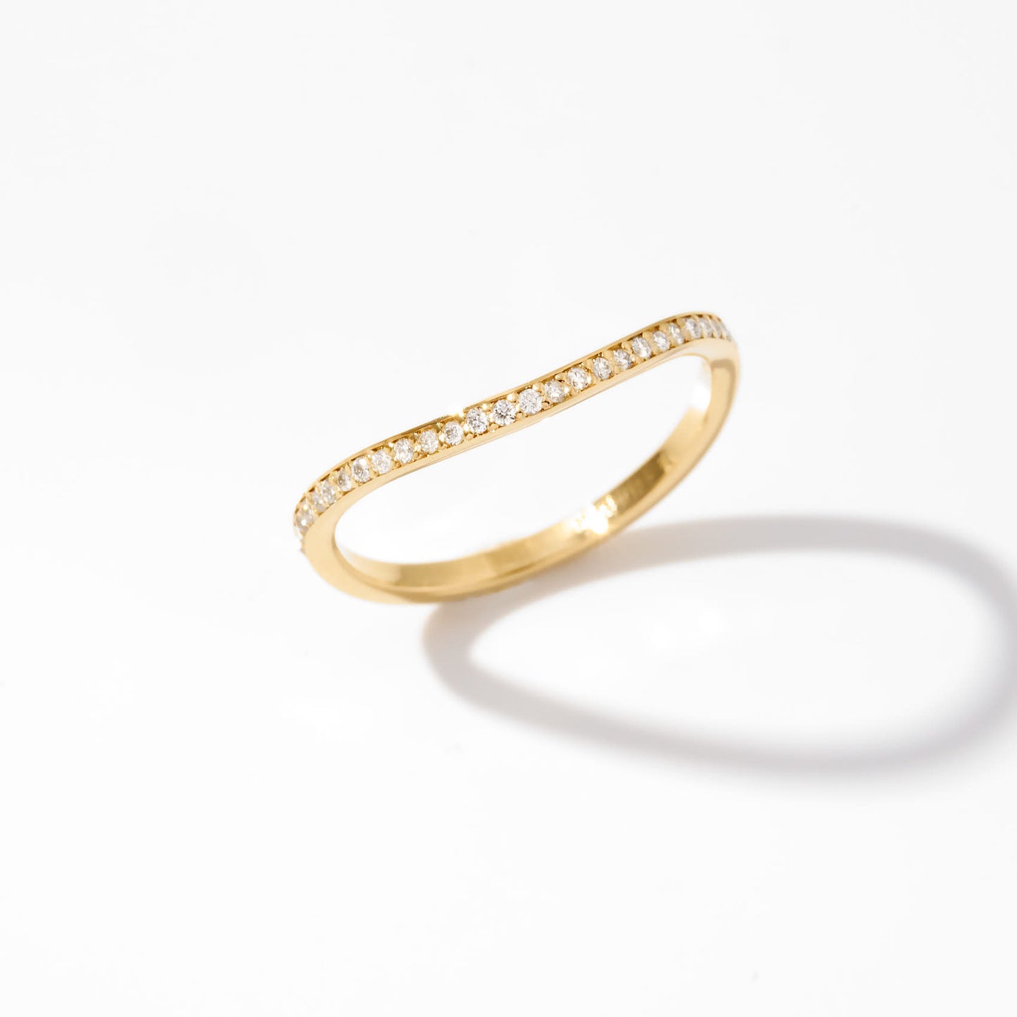 Diamond Curved Eternity Ring in 14K Solid Gold