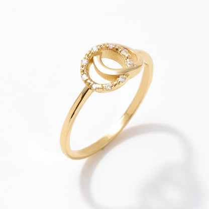 Interlocking Diamond Ring in 14k Solid Gold