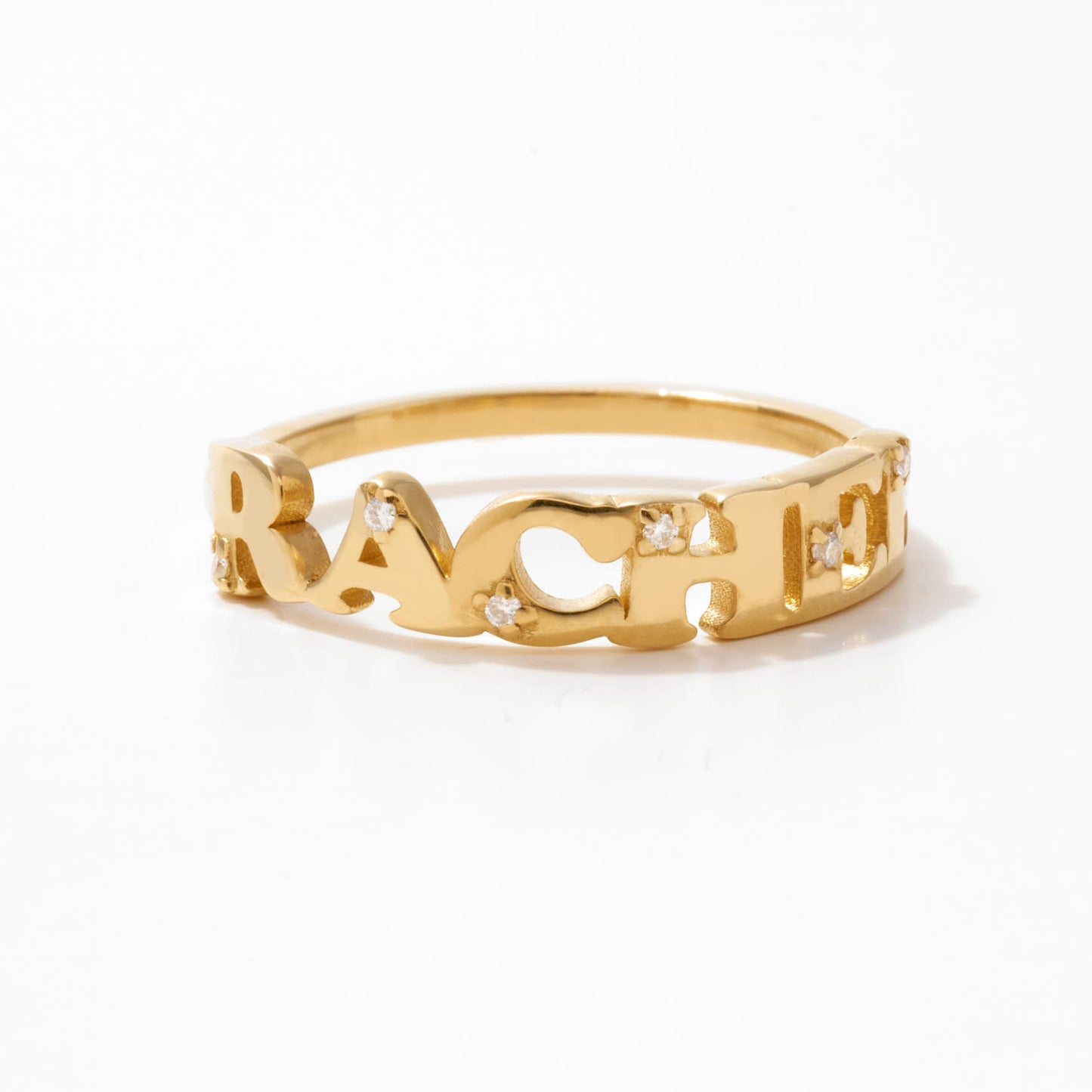 Diamond Name Ring in 14k Solid Gold