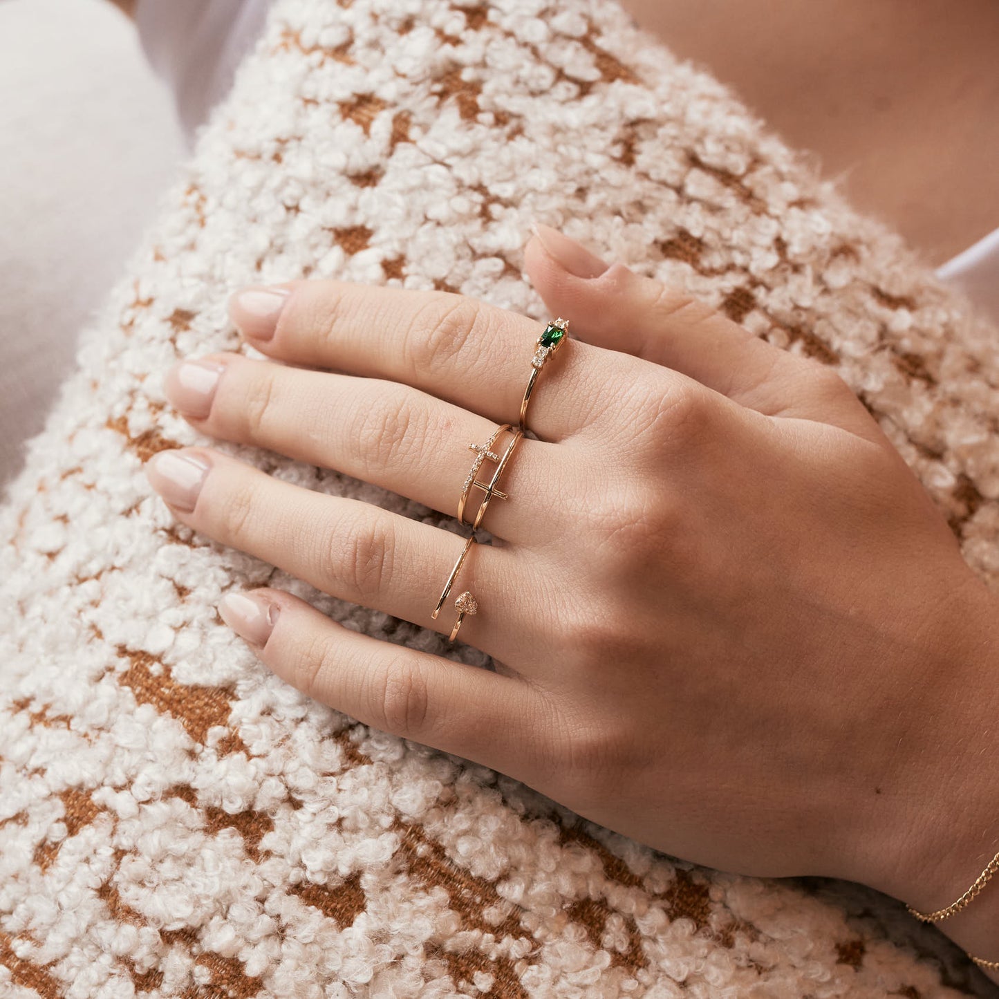 Diamond Sideways Cross Ring in 14k Solid Gold