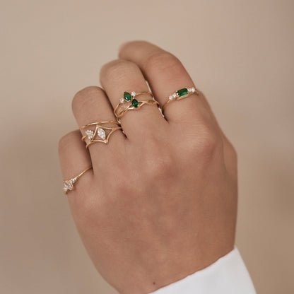 Ivy Birthstone Ring in 14k Solid Gold