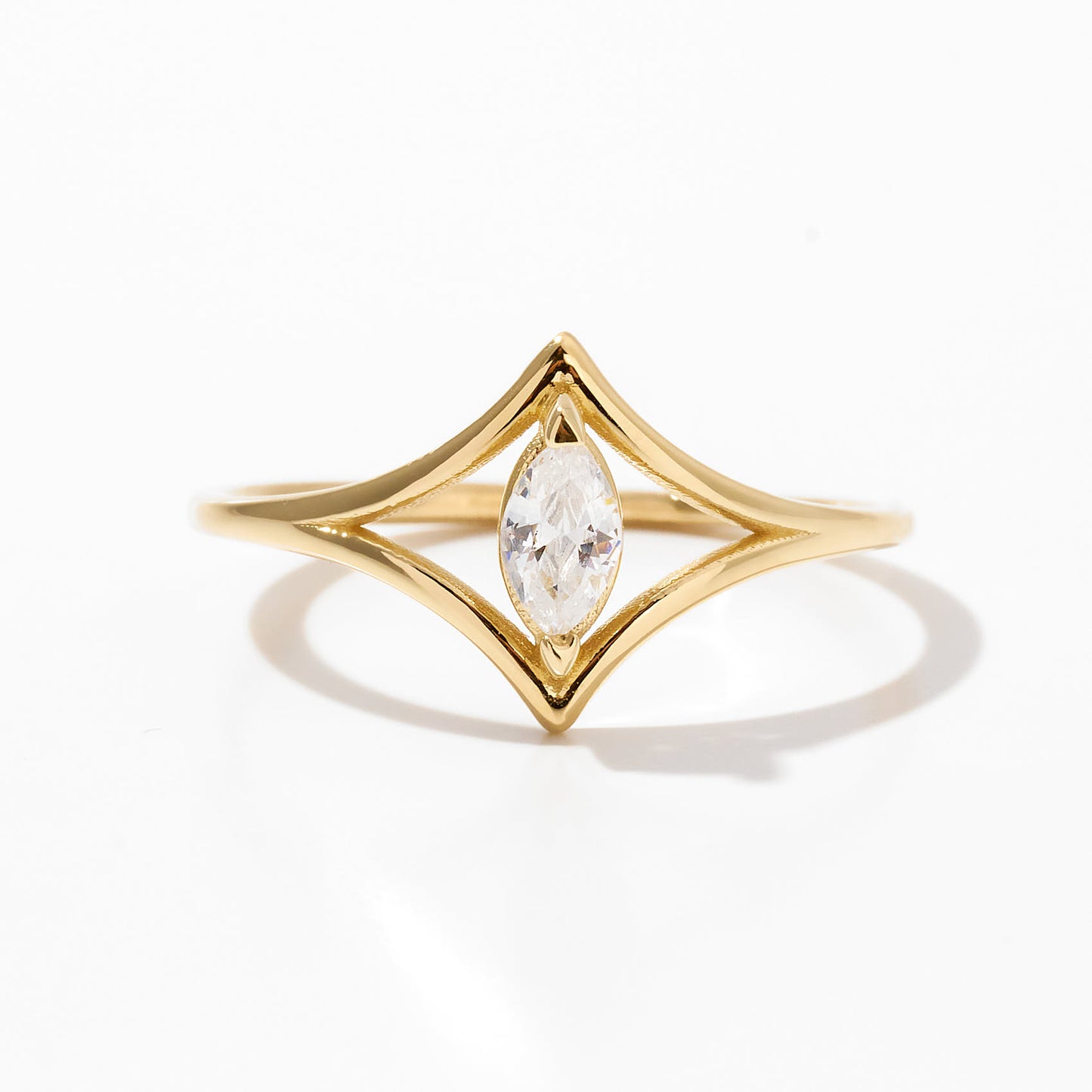 Personalized Marquise Ring in 14k Solid Gold