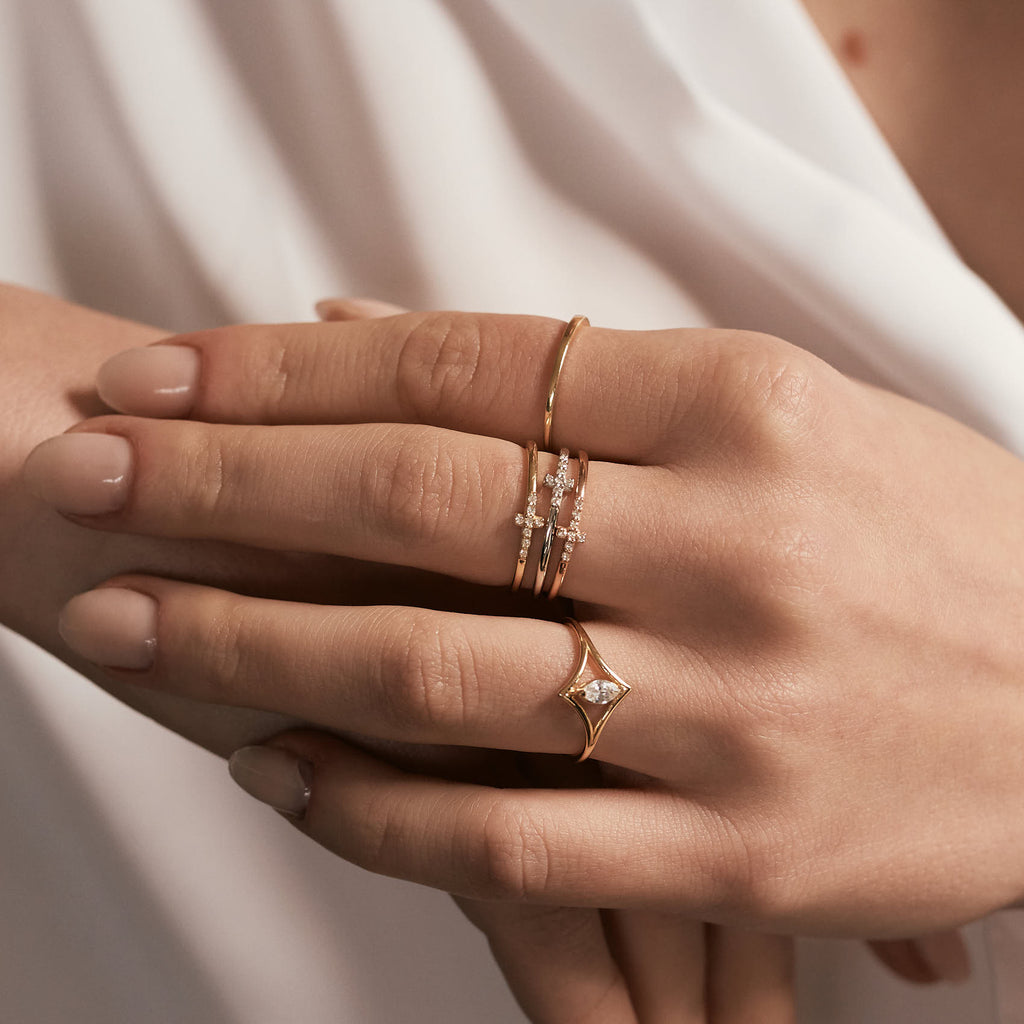Diamond Cross Ring