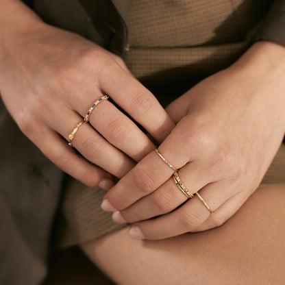 Family & Mother's Ring in 14k Solid Gold