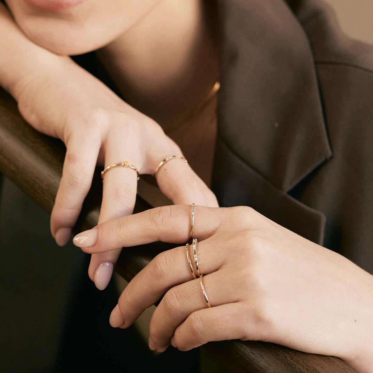 Family & Mother's Ring in 14k Solid Gold