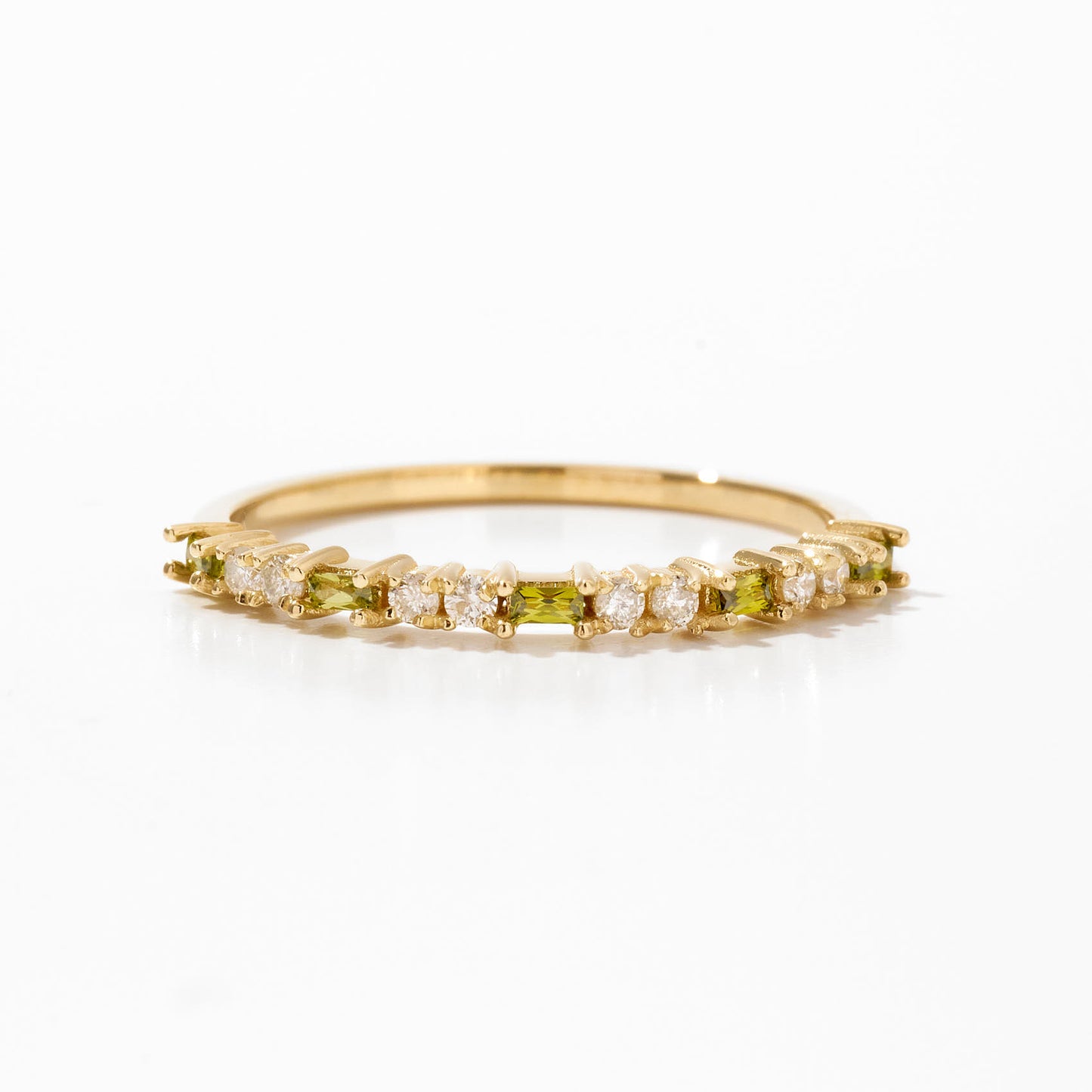 Baquette Half Eternity Ring in 14k Solid Gold