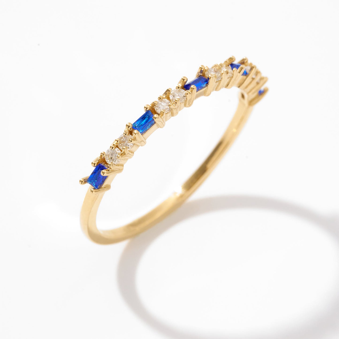 Baquette Half Eternity Ring in 14k Solid Gold