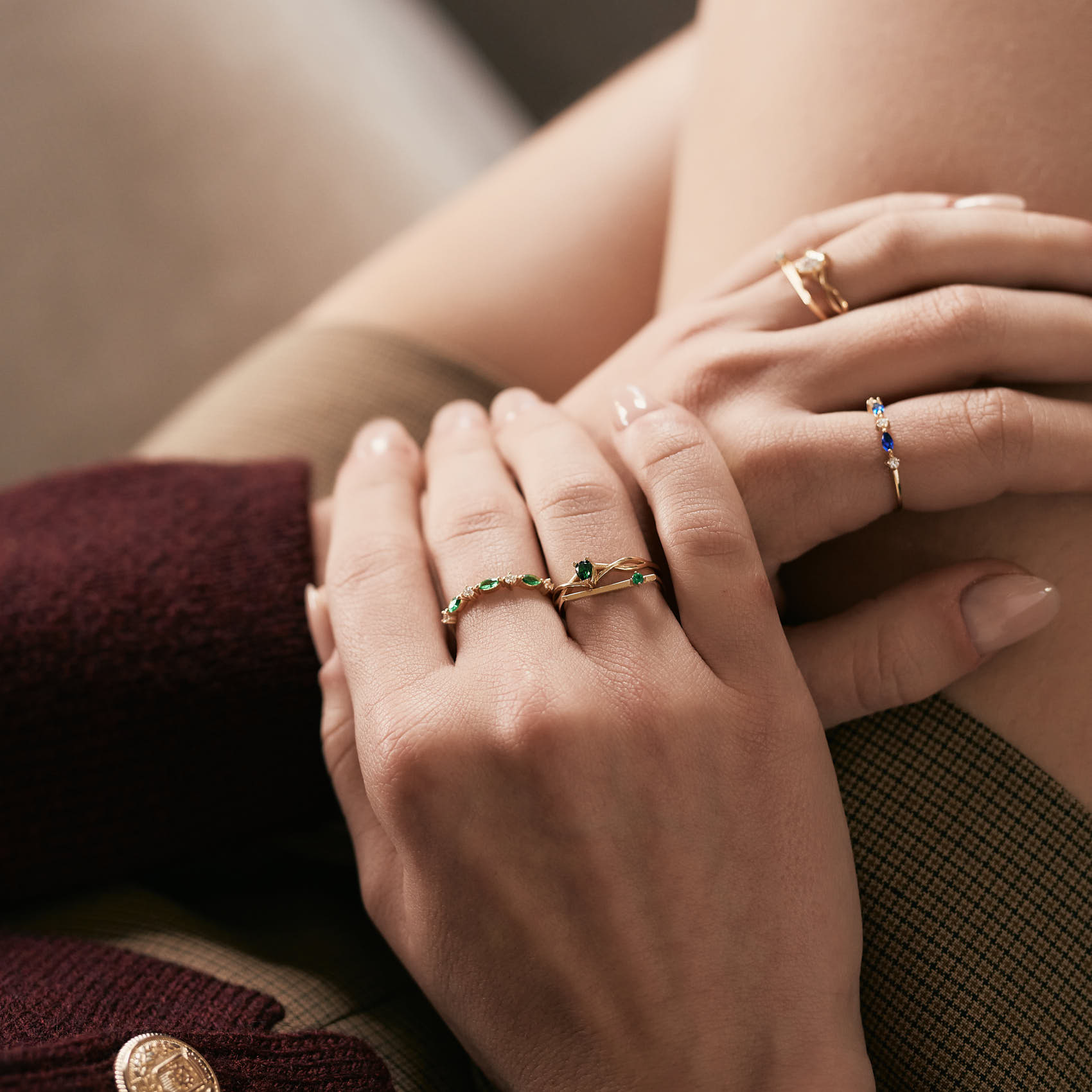 Birthstone Marquise Half Eternity Ring