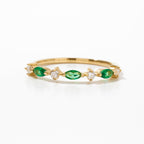 Birthstone Marquise Half Eternity Ring
