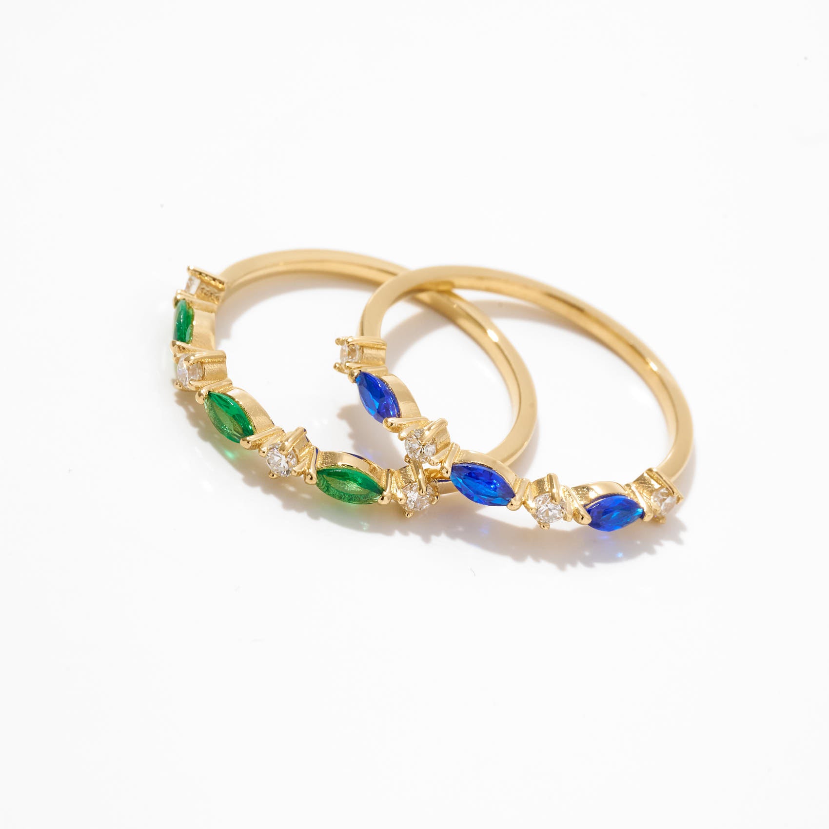 Birthstone Marquise Half Eternity Ring