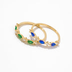 Birthstone Marquise Half Eternity Ring