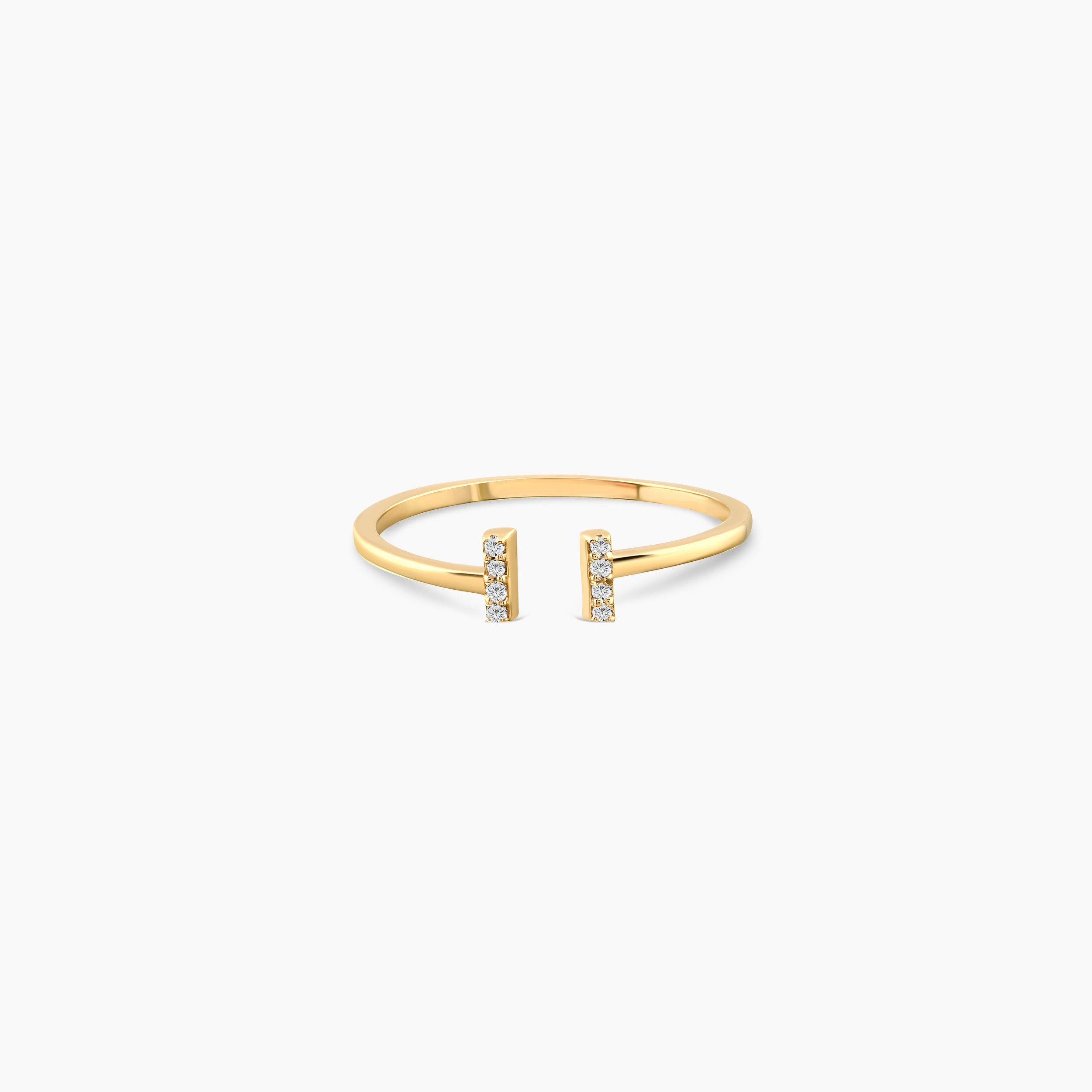 Open Ring with Diamond Bars