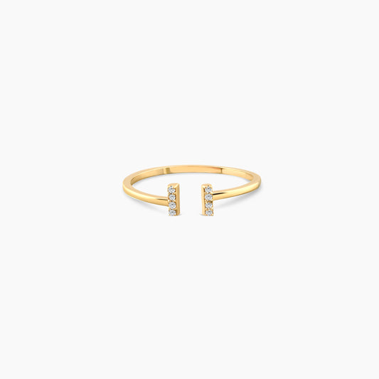 Open Ring with Diamond Bars