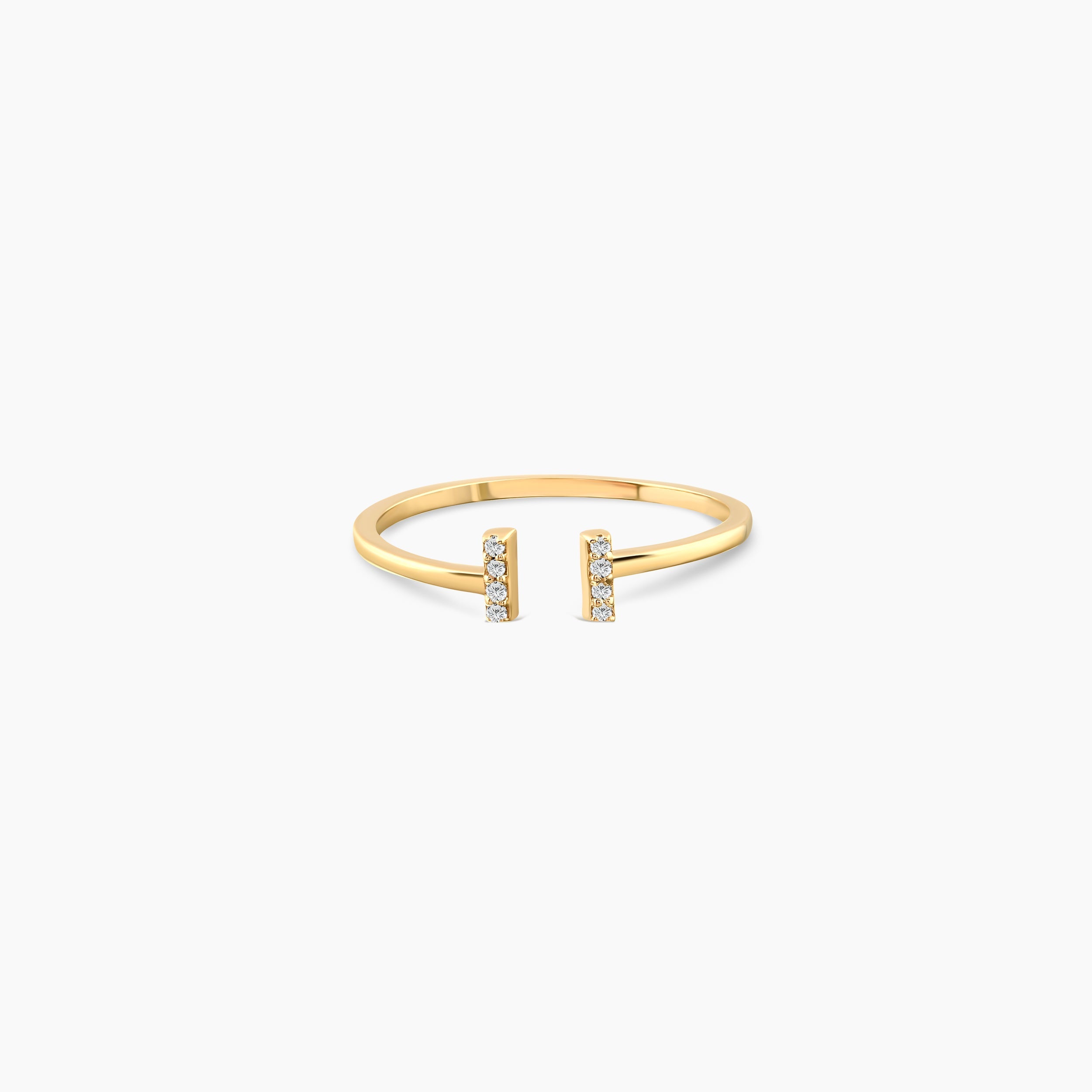 Open Ring with Diamond Bars