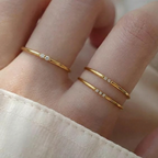 Two Diamond Minimalist Ring