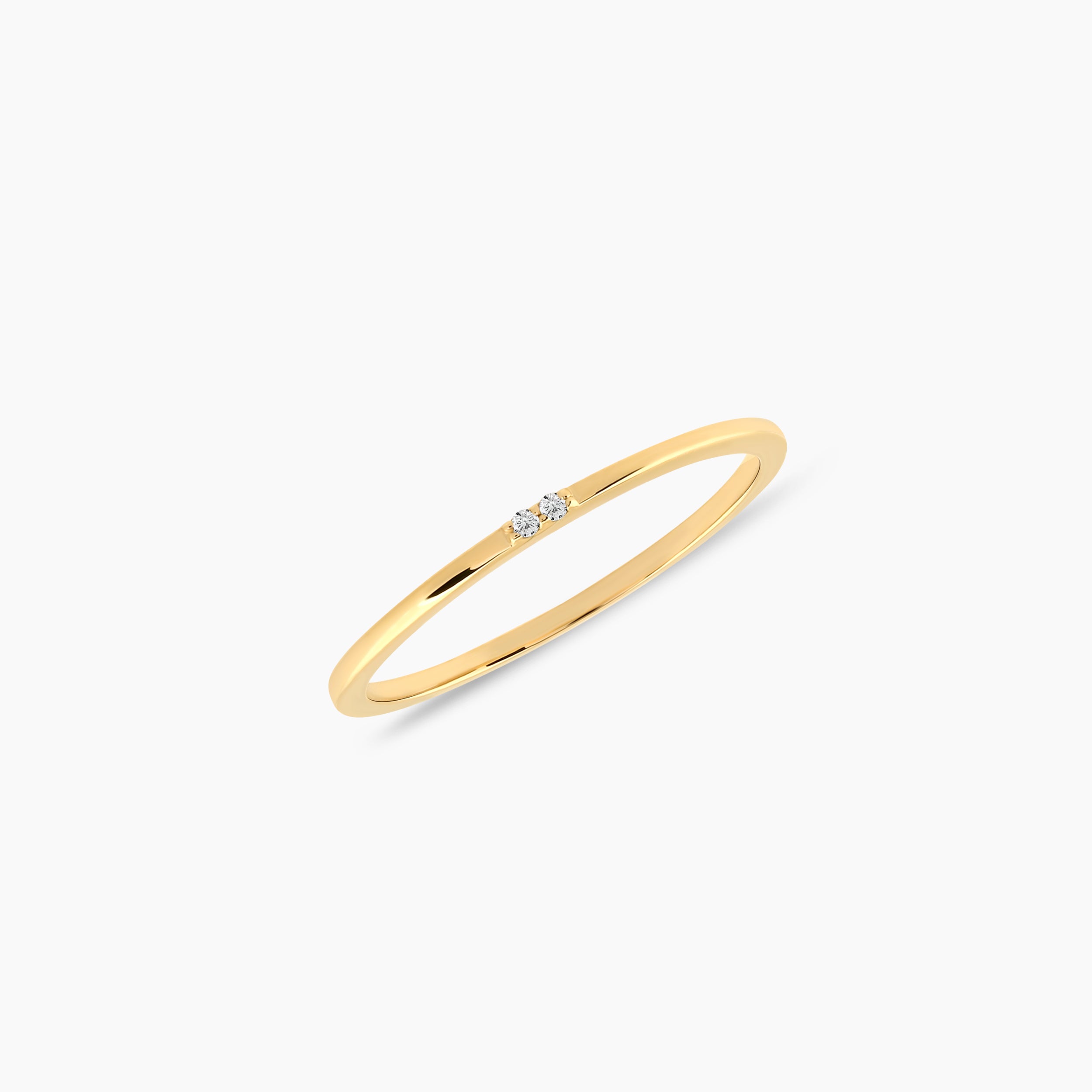 Two Diamond Minimalist Ring