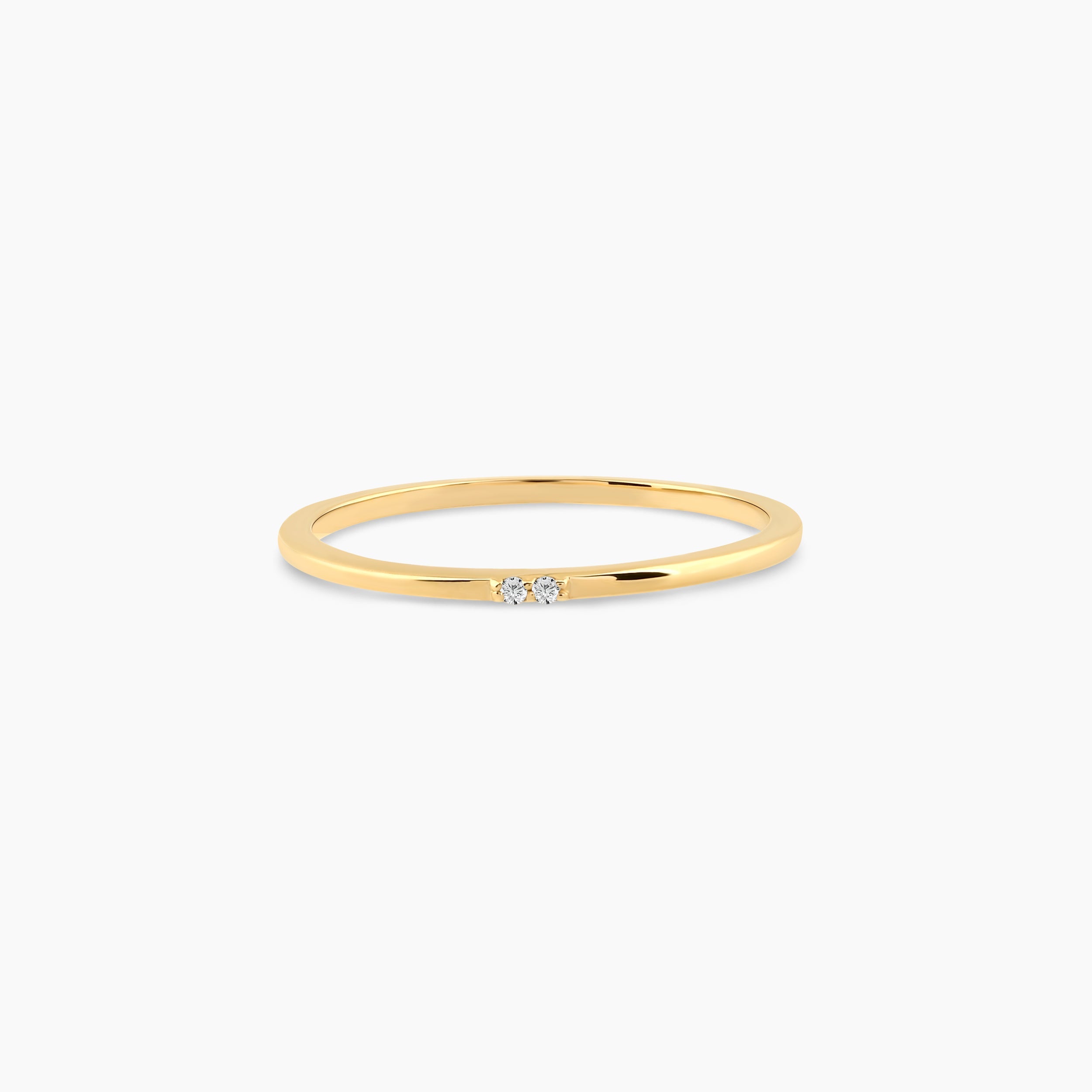 Two Diamond Minimalist Ring