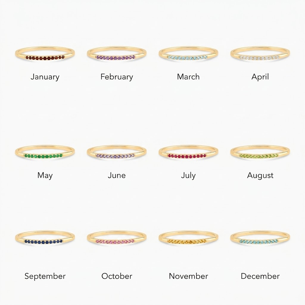 Dainty Birthstone Stacking Ring