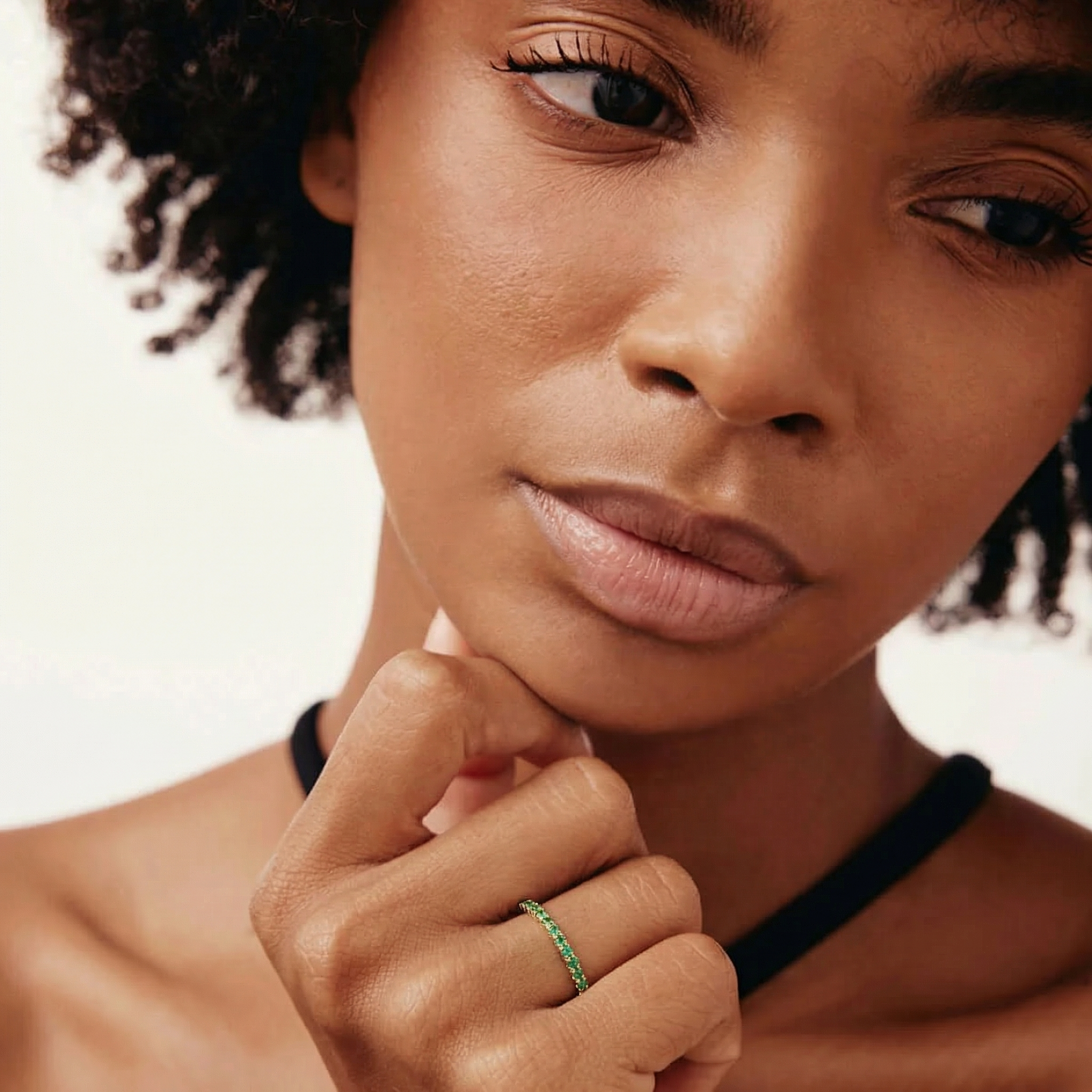 Birthstone Half Eternity Ring