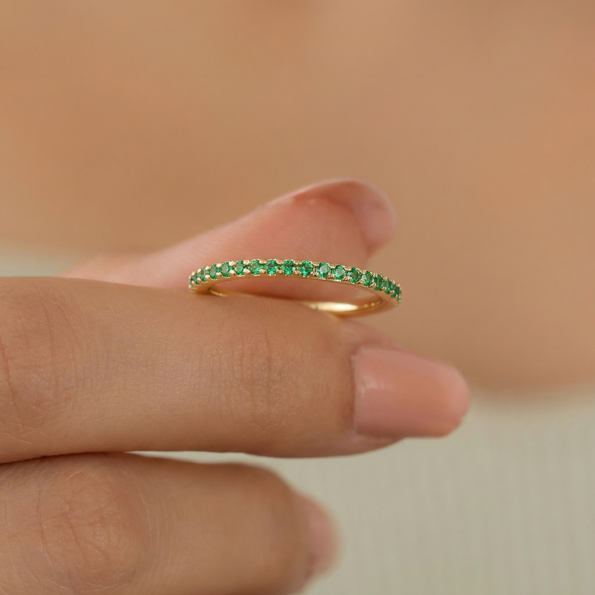 Birthstone Half Eternity Ring