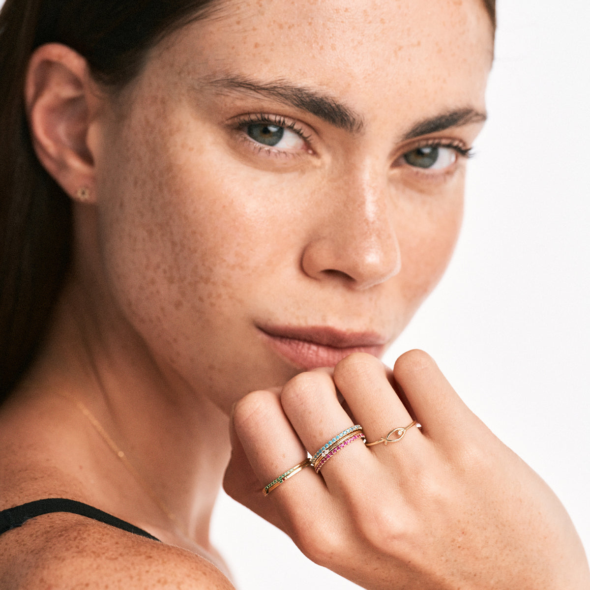 Two Birthstone Ring: Personalized Stacking Ring for Women