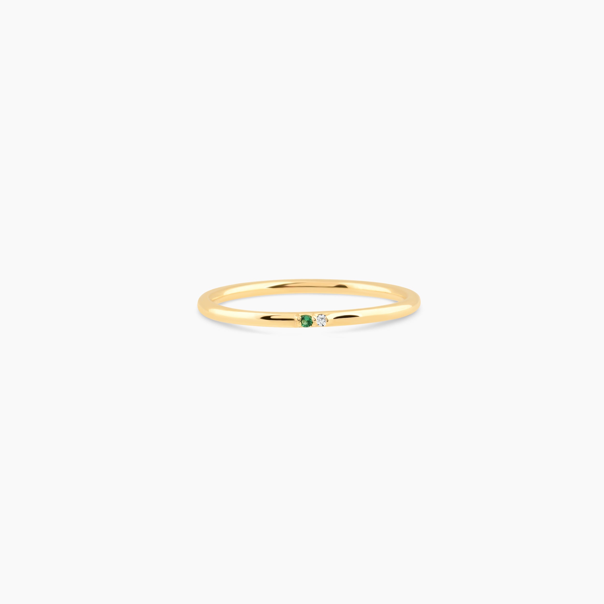 Two Birthstone Ring: Personalized Stacking Ring for Women