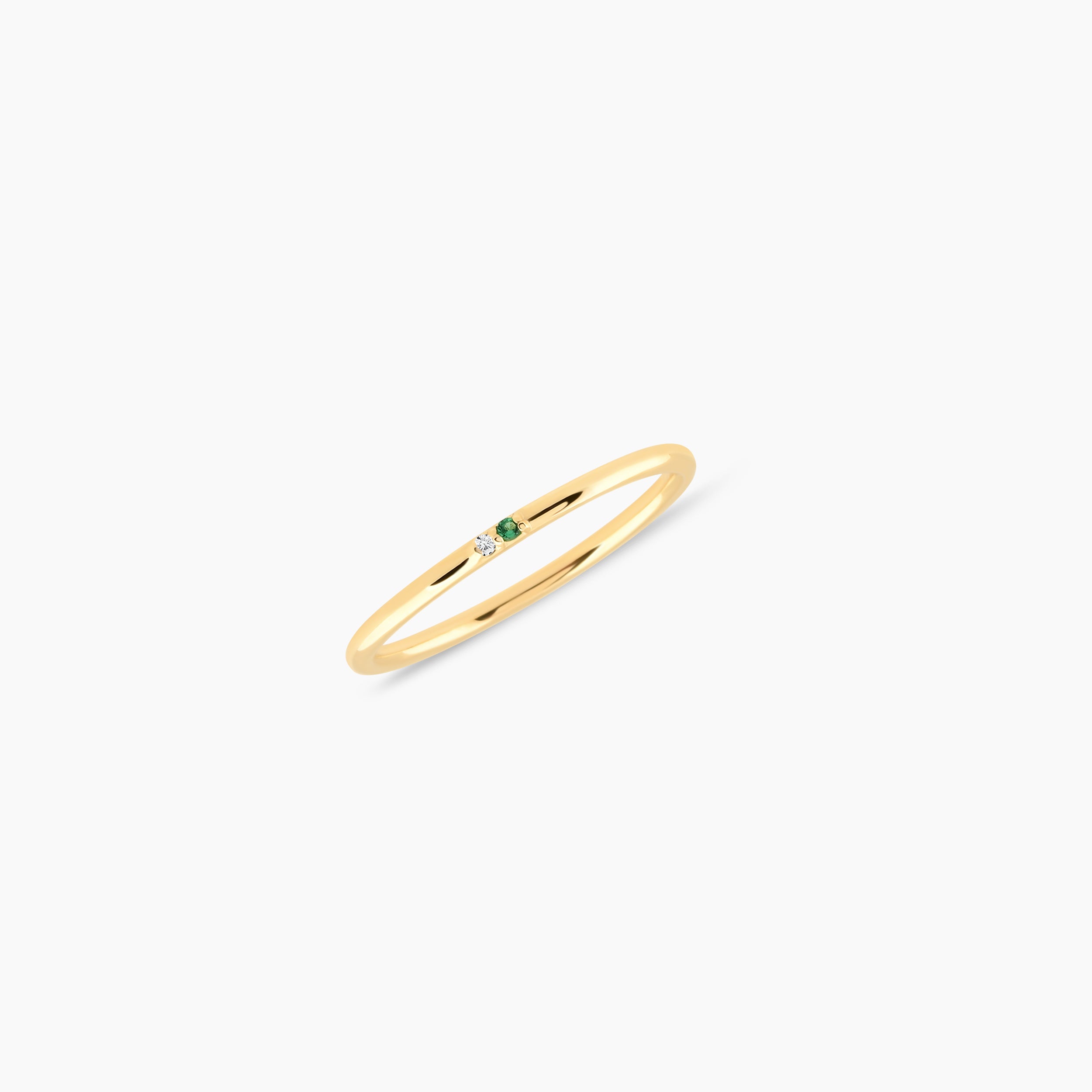 Two Birthstone Ring: Personalized Stacking Ring for Women