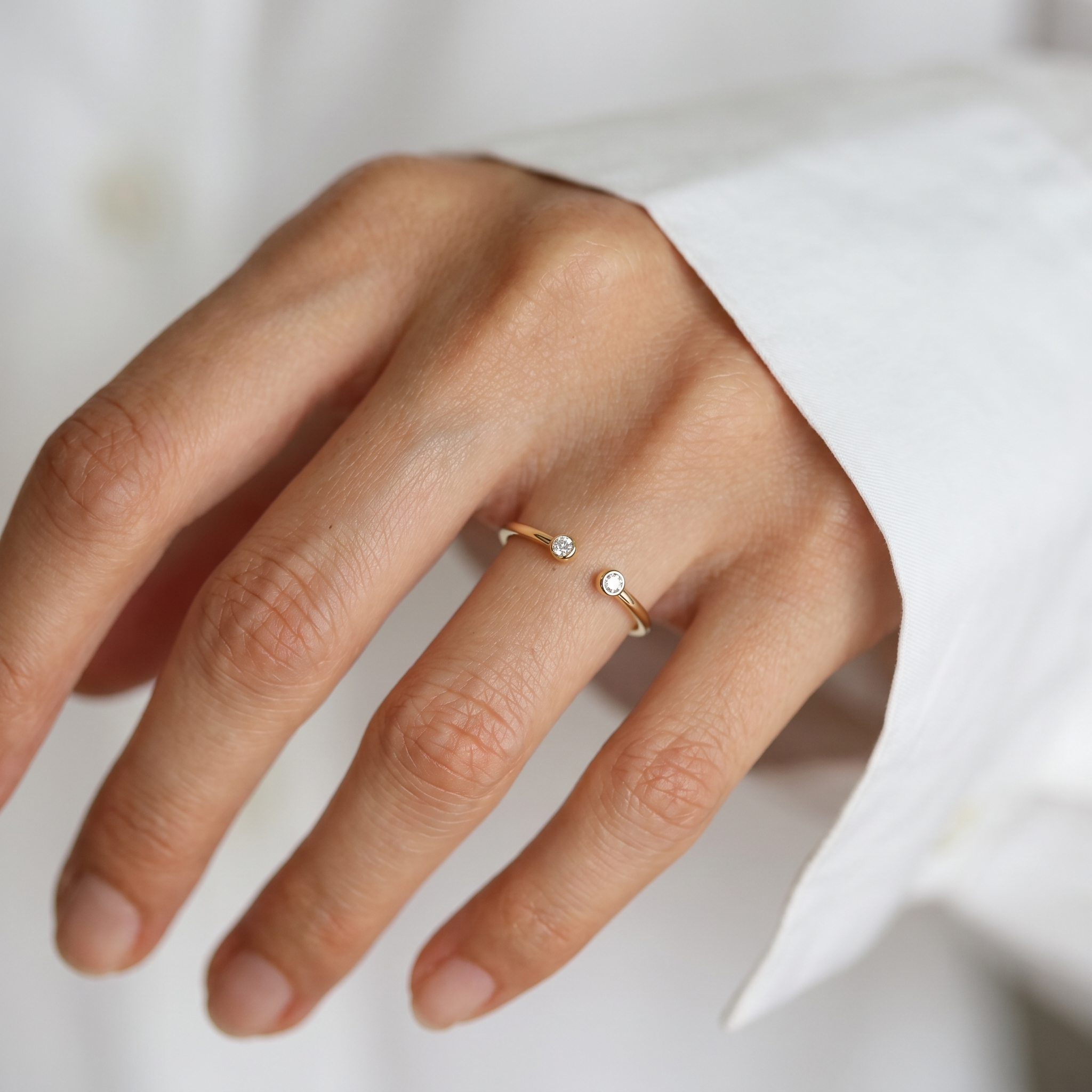 Dainty Diamond Open Ring