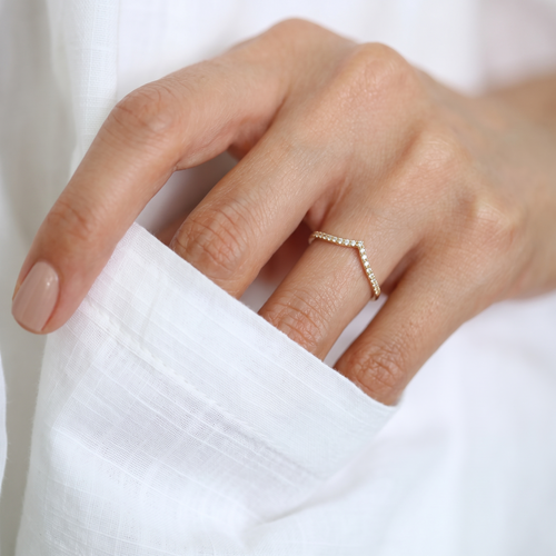 Diamond Chevron Ring