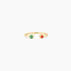 Personalized Dual Birthstone Open Ring