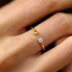 Personalized Dual Birthstone Open Ring